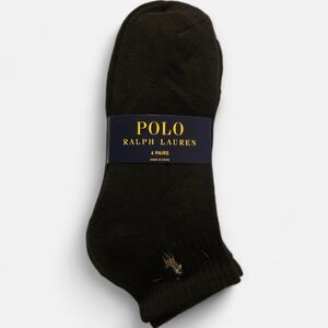 Polo 6 Pack Black Mens Socks